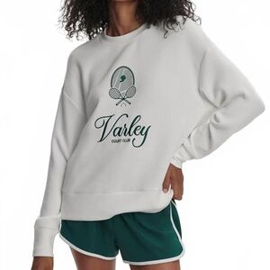 VARLEY Rasco Namesake Tennis Crewneck Sweatshirt White Size L NEW